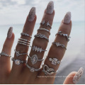 Shangjie OEM Anillo Retro Ring Set Boho Alloy Rings sets pour tous les doigts des anneaux gothiques cool